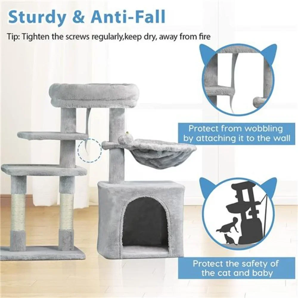 Cat Tree Cat Tower, Multi-Level Cat Tree for Indoor Cats with Scratching Post